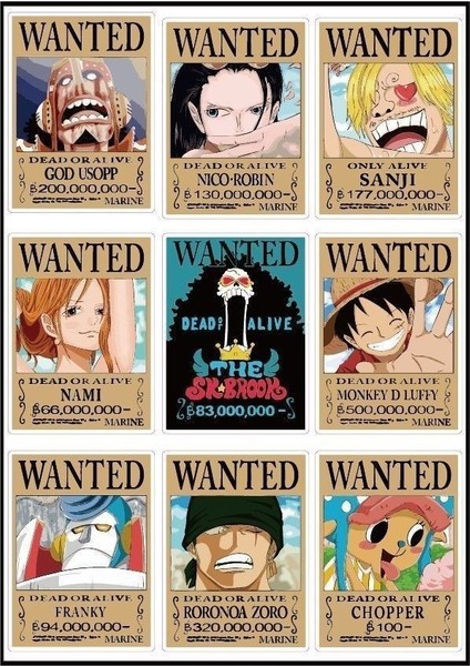 Owl Bag Anime- One Piece - 1 No  Desenli  9 Lu Fotokart Seti