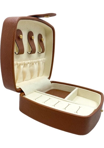 Çıtçıtlı Düzenleyici Takı Organizer Kutusu Mücevher Saklama ve Seyahat Çantası