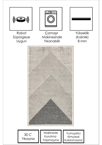 Dijital Baskı Makinede Yıkanabilir Kaymaz Taban Leke Tutmaz Bej Mutfak Halısı Salon Halısı ve Yolluk modelleri