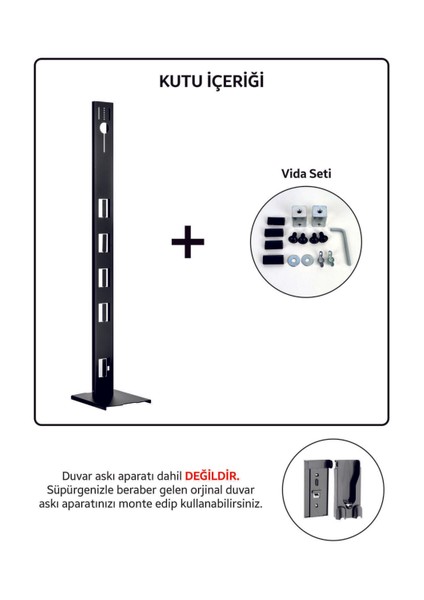 Dyson Uyumlu Süpürge Standı Kare Tabanlı