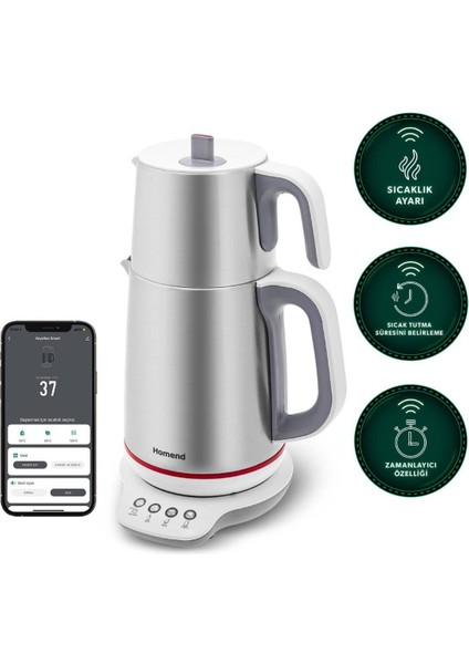 Royaltea Smart 1790H Inox Konuşan Çay Makinesi (Wi-Fi)