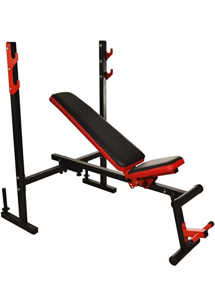 House Fitness HF800 Kırmızı Katlanabilir ve Ayarlanabilir Bench Press Sehpası