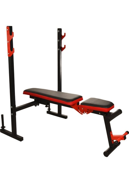 House Fitness HF800 Kırmızı Katlanabilir ve Ayarlanabilir Bench Press Sehpası