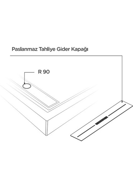 80X120 Drop Dikdörtgen Panelli Duş Teknesi