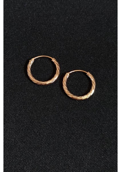 Kadın Gold Burgu Halka Model Kadın Küpe (Çift)