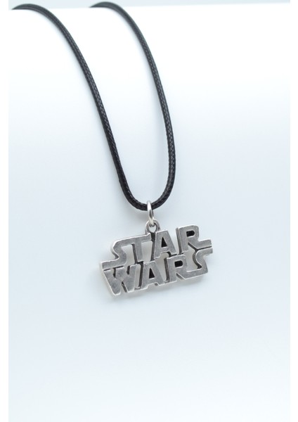 Star Wars Gümüş Kaplama Unisex Deri İp Kolye kod 393