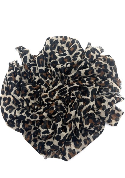 7'li Set Hediyelik Leopar Desen Flamlı Pamuklu Yazma Eşarp 100X100CM