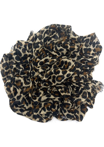 7'li Set Hediyelik Leopar Desen Flamlı Pamuklu Yazma Eşarp 100X100CM