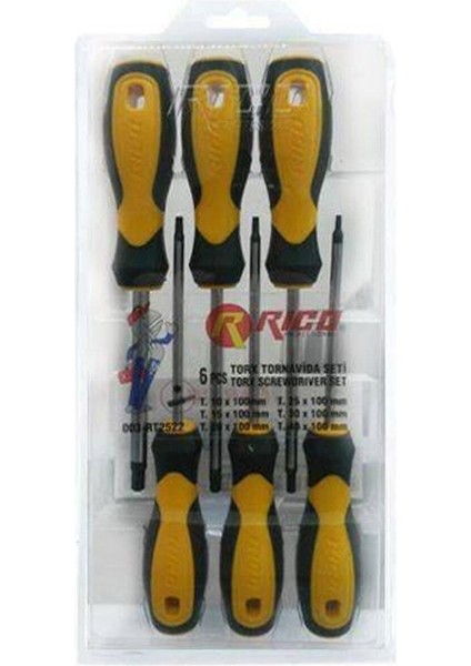 003 RT2522 Torx Tornavida Seti 6 Parça