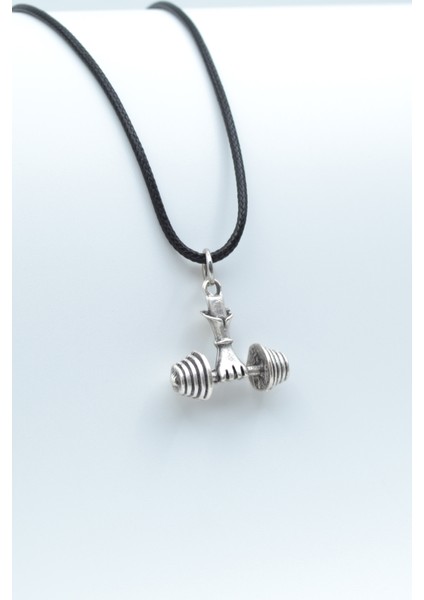 Halter - Dambıl Gümüş Kaplama Unisex Deri İp Kolye kod 485