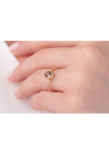 Dumanlı Kuvars Yüzük 14 Ayar Altın fiyatları