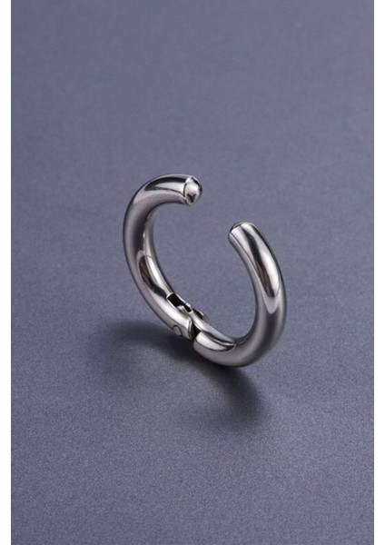 Sıkıştırmalı Deliksiz Fake 316L Paslanmaz Cerrahi Çelik Unisex Küpe Yuvarlak Halka Küpe fiyatları