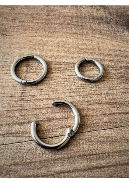 Sıkıştırmalı Deliksiz Fake 316L Paslanmaz Cerrahi Çelik Unisex Küpe Yuvarlak Halka Küpe modelleri