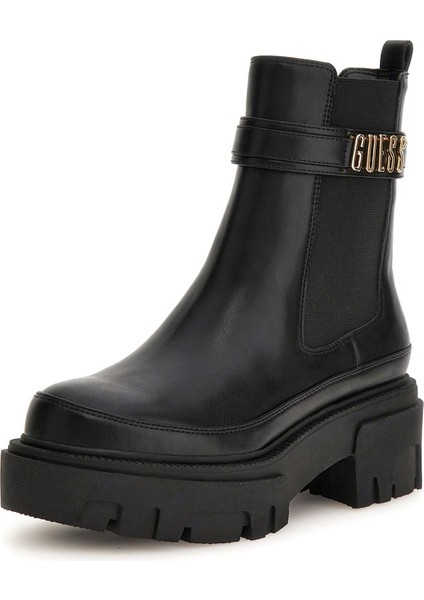 Kadın Siyah Deri Bot – Kalın Tabanlı, Bağcıklı, Rahat ve Şık Günlük Kullanım İçin Trend Tasarım