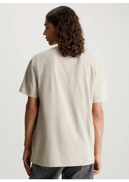 Bisiklet Yaka Baskılı Bej Erkek T-Shirt J30J324008PED fırsatları