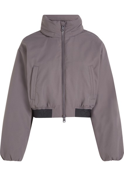 Calvin Klein Gri Kadın Dik Yaka Mont 00GWF3O506FDY Pw - Padded Jacket