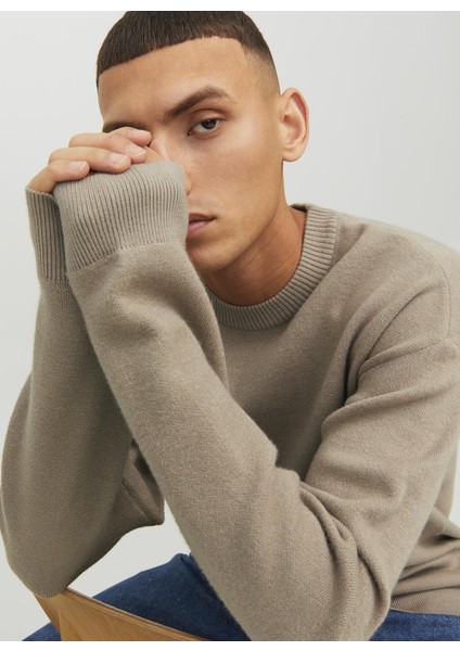 Bisiklet Yaka Standart Krem Erkek Kazak 12242512_JORRAY Knıt Crew Neck modelleri