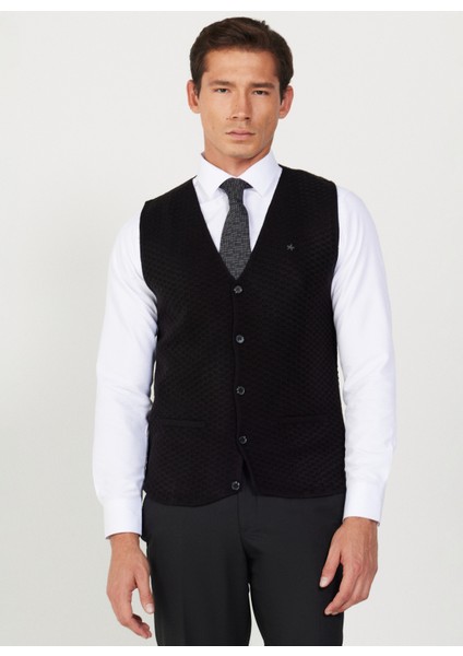 ALTINYILDIZ CLASSICS Altınyıldız Classics Siyah Erkek Yelek 4A4924100033
