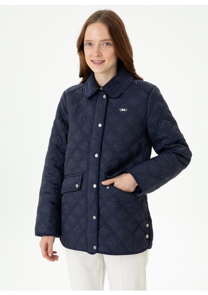 EDRA23K Lacivert Kadın Kaban modelleri