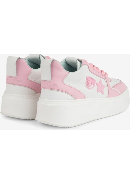 Beyaz - Pembe Kadın Deri Sneaker Cf3217_072