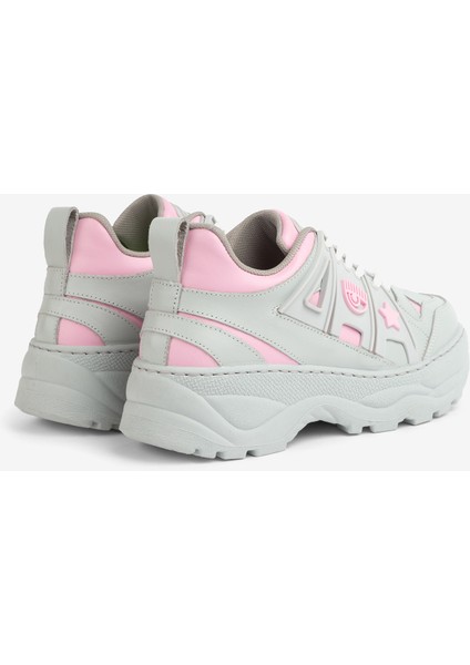 Pembe - Gri Kadın Deri Sneaker Cf3215_289