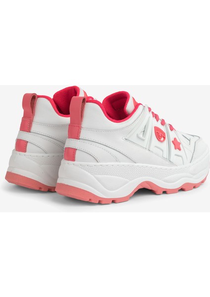 Beyaz - Pembe Kadın Deri Sneaker Cf3215_072