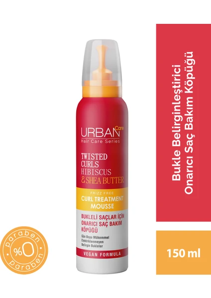 URBAN Care Hibiscus & Shea Butter Bukle Belirginleştirici Onarıcı Saç Bakım Köpüğü 150 ml - vegan