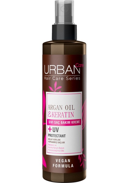 URBAN Care Argan Oil & Keratin Kırılma Karşıtı Sıvı Saç Bakım Kremi 200 ml - vegan