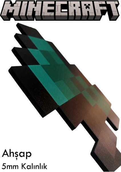 Ahşap Minecraft Balta 35CM Boyunda 18CM Eninde Figüroyuncak