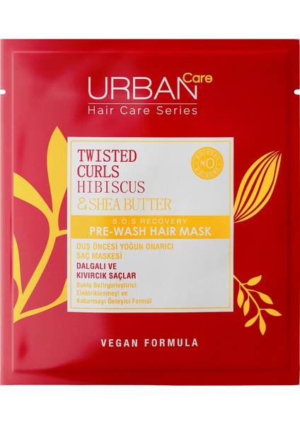 URBAN Care Hibiscus & Shea Butter Bukle Belirginleştirici Duş Öncesi Saç Bakım Maskesi 50 ml - Vegan