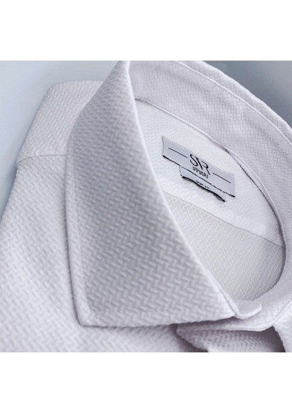 Premium Verev Desenli Armürlü Slim Fit Likra Gömlek fiyatları