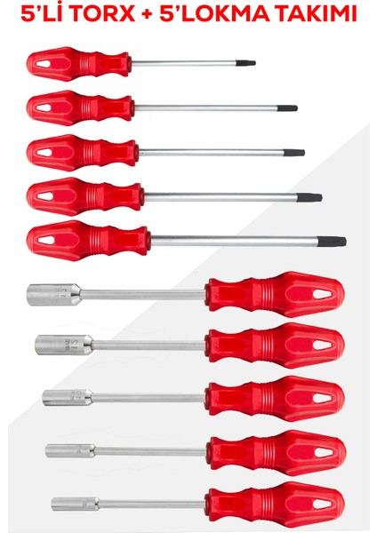 5’li Torx & 5’li Lokma Tornavida Set