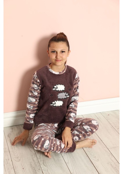 Çocuk Desenli Kışlık Welsoft Polar Pijama Takımı 9C-20302