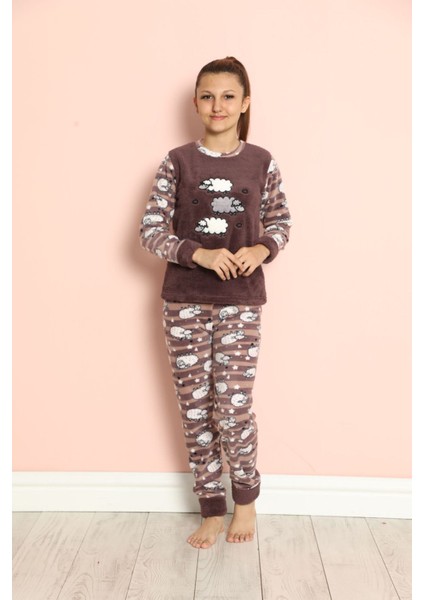 Çocuk Desenli Kışlık Welsoft Polar Pijama Takımı 9C-20302