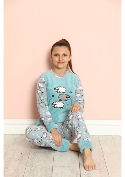 Çocuk Desenli Kışlık Polar Pijama Takımı 9C-20302M