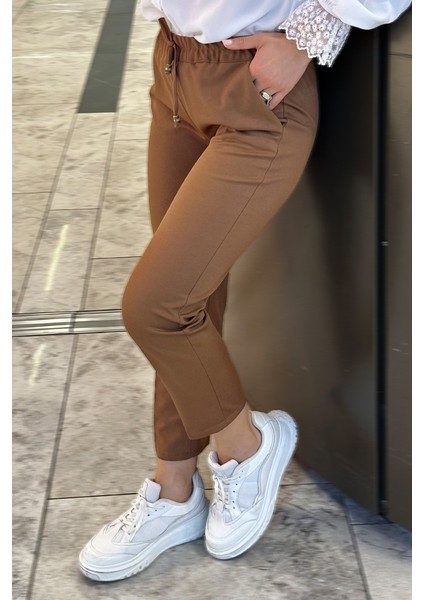 Zülal Beli Lastikli Cepli Pantolon 651 - Taba fiyatları