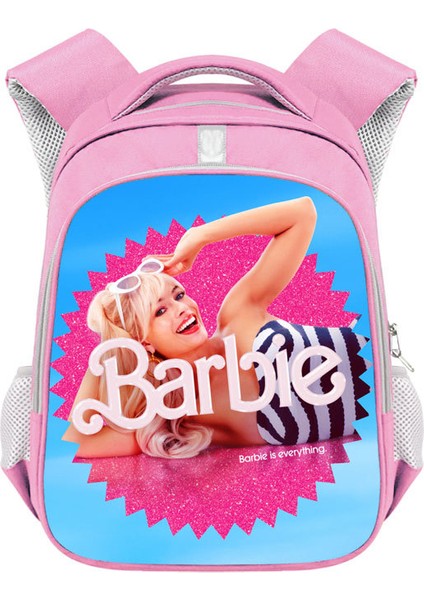 Barbie Kız Okul Çantası Barbie Polyester Yansıtıcı Şerit Sırt Çantası Büyük Kapasiteli Öğrenci Sırt Çantası (Yurt Dışından)