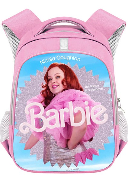 Barbie Kız Okul Çantası Barbie Polyester Yansıtıcı Şerit Sırt Çantası Büyük Kapasiteli Öğrenci Sırt Çantası (Yurt Dışından)