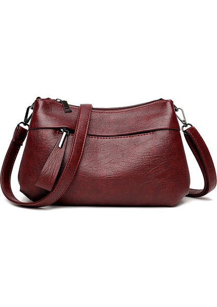 Yeni Orta Yaşlı Kadın Çantası, Kore Tarzı Moda Omuz Çapraz Çanta, Basit Anne Çantası, Atmosferik ve Çok Yönlü Çanta (Yurt Dışından)