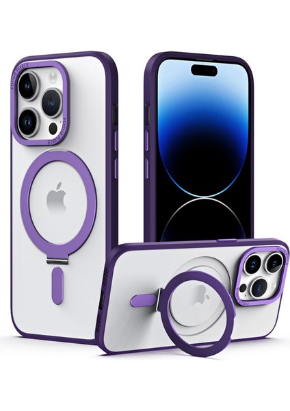 Apple 13 Için Uygun Manyetik Cep Telefonu Kılıfı 12PROMAX Şeffaf Dayanak Kabuğu Görünmez Braket IPHONE14 Koruyucu Kapak (Yurt Dışından)