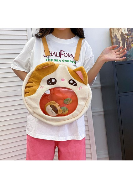Peluş Kadın Japon Taze Sevimli Kedi Şeffaf Küçük Sırt Karikatür Sevimli Sırt Bebek ile Çantası (Yurt Dışından) fırsatları