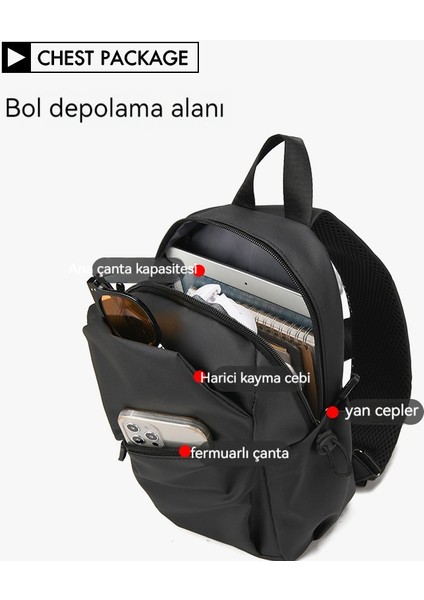 Deri Film Erkek Göğüs Dış Ticaret Erkek Crossbody Kentsel Basit Küçük Omuz Sırt Çantası (Yurt Dışından) fırsatları