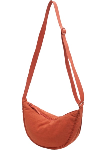 Küçük Kadın Moda Trend Kore Omuz Messenger Katı Renk Öğrenci Sanat Yarım Yuvarlak Çantası (Yurt Dışından)