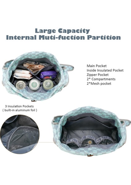 Omuz El Anne Su Geçirmez Naylon Bebek Bezi Anne ve Bebek Seyahat Izgara Büyük Kapasiteli Anne Çantası (Yurt Dışından) fiyatları