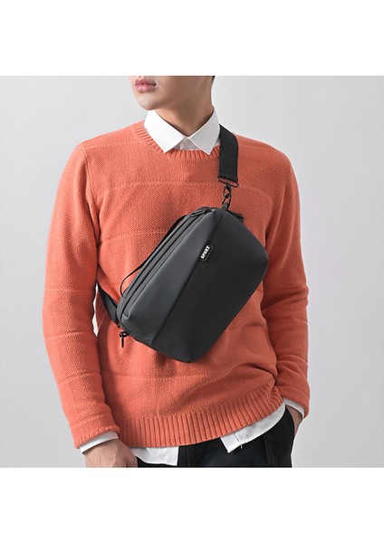 Gündelik Erkek Tek Omuz Crossbody Iş Gidiş Taşınabilir Moda Göğüs Men's Wallet Çantası (Yurt Dışından)
