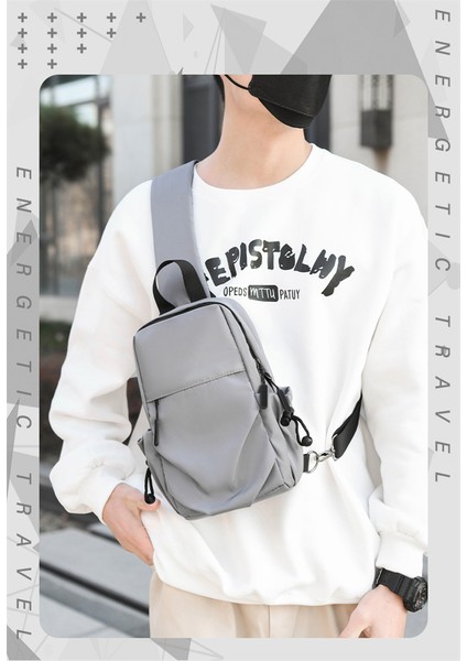 Erkek Göğüs Su Geçirmez Naylon Çapraz Omuz Göğüs Trend Tek Omuz Göğüs Erkek Çantası (Yurt Dışından) modelleri