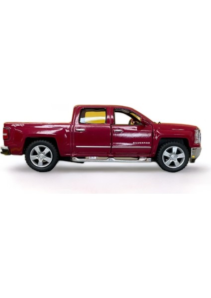 Peda Toy Chevrolet Silverado Model Araba 1,36 Ölçek Lisanslı Çek Bırak Araba Kapı Aç Kapa Kırmızı