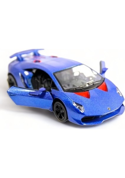 Lamborghini Sesto Elemento Model Araba 1,36 Ölçek Lisanslı Çek Bırak Araba Mavi
