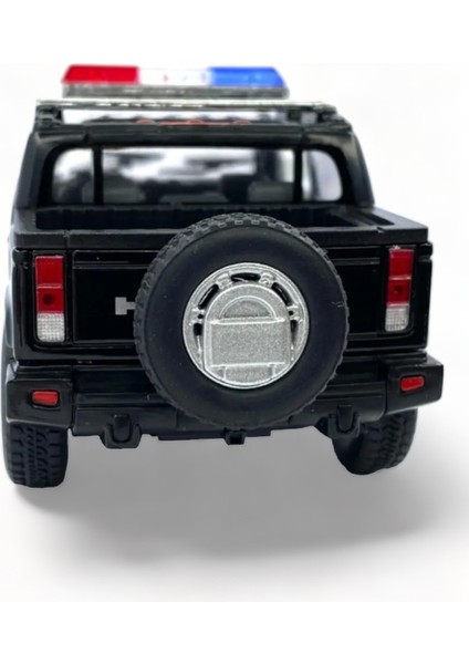 Metal Model Hummer Orjinal Lisanslı Die-Cast Araç 1,36 Çek Bırak Kapı Aç Kapa Hummer H2 Polis