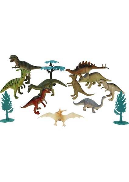 Oyuncak Kutulu Hayvanlar Seti 23 cm 13 Parça Figür Hayvan Seti Dinozor Seti Hayvanları